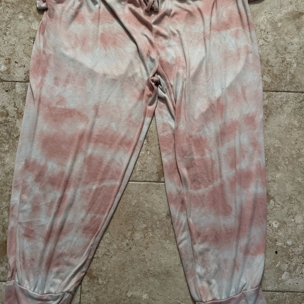 Pink and White Tie-Dye pj pants